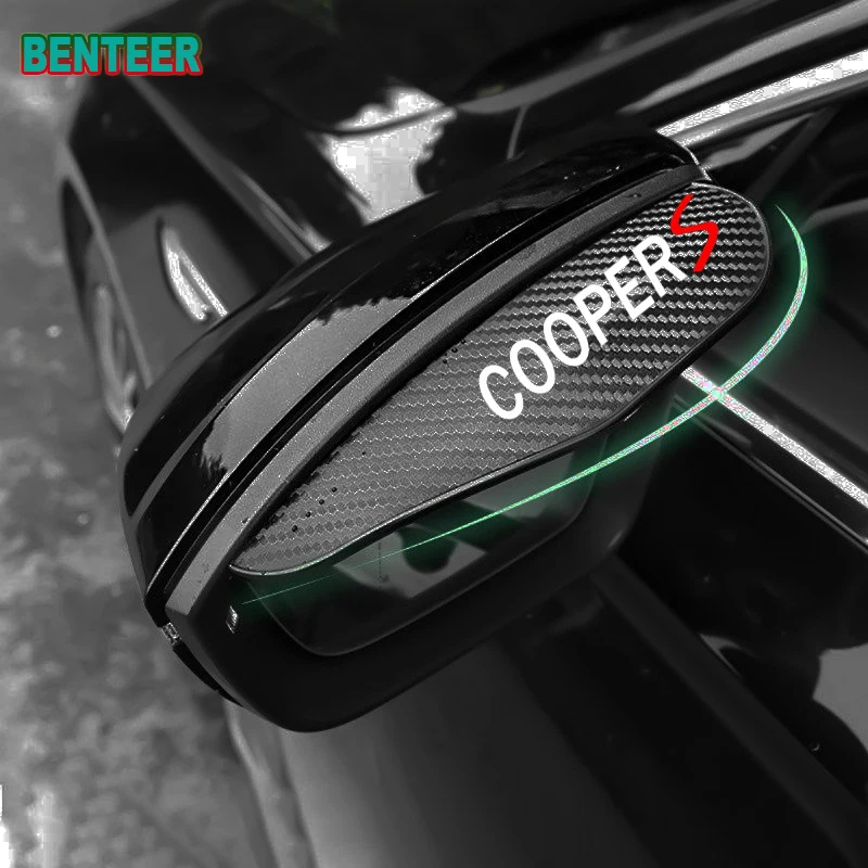 2 шт. углеволоконных наклеек для бровей заднего вида зеркала автомобиля с MINI S Coopers Countryman R60 R56 F55 F56, аксессуары для автомобилей на.