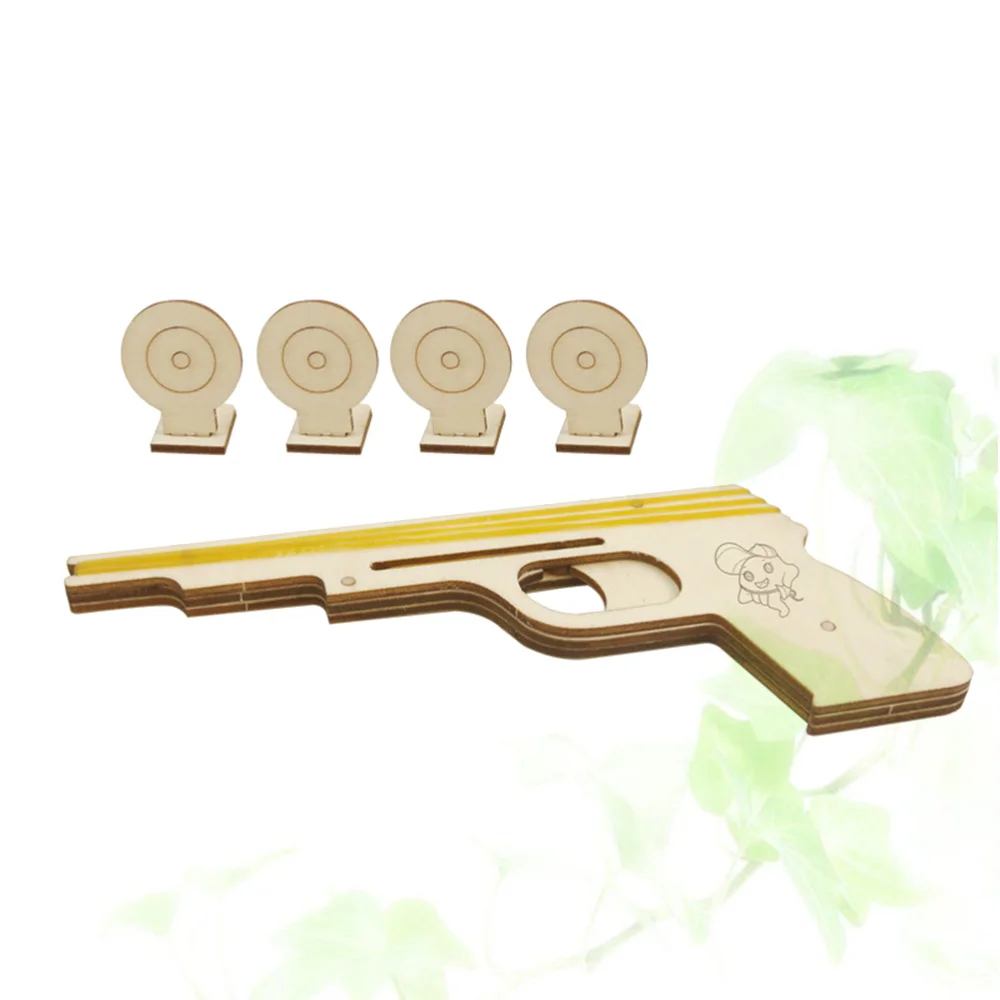 

1 Set Classic Rubber Band Wooden Shooting Launcher Assembled for Children Boys
