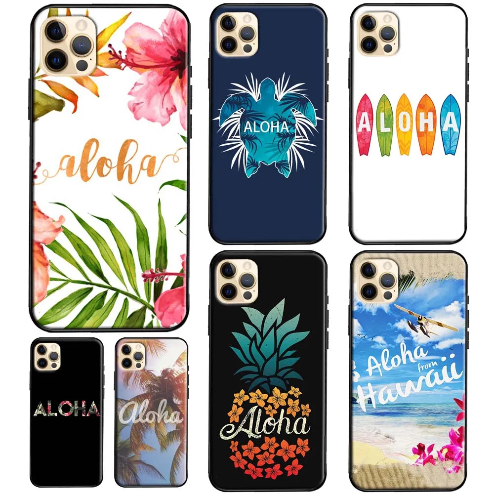 Гавайский мягкий чехол Aloha для iPhone 11 12 Pro Max 13 Mini 6S 7 8 Plus X XR XS SE 2020 телефона |
