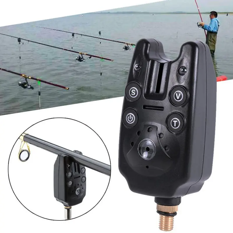 2 LEDs Adjustable Tone Volume Sensitivity Sound Fish Bite Alarm Bell On Fishing Rod Waterproof Tool Shipping from USA K | Спорт и