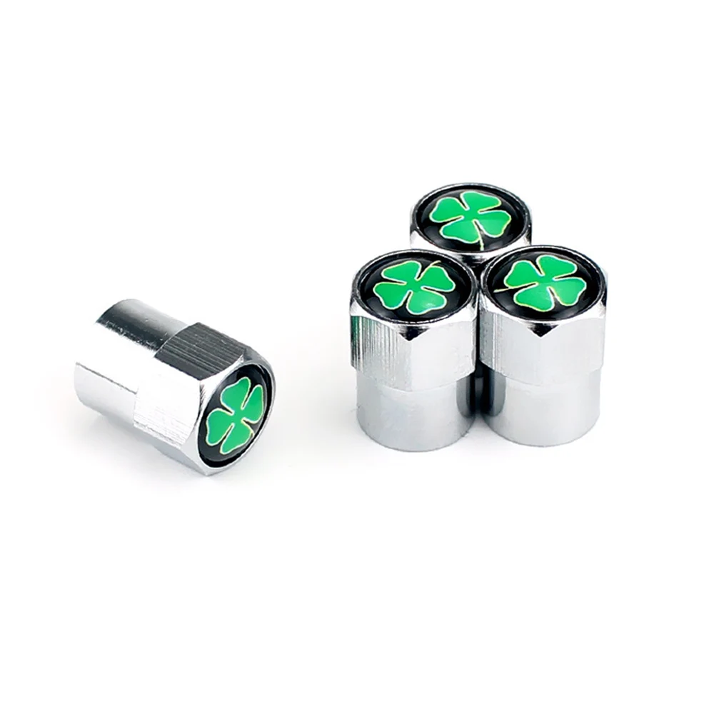 

4 шт./компл. AQTQAQ колпачок на стержни клапана шины 4 Leaf Clover колпачок на колесо из сплава воздуха Пылезащитный для большинства автомобилей