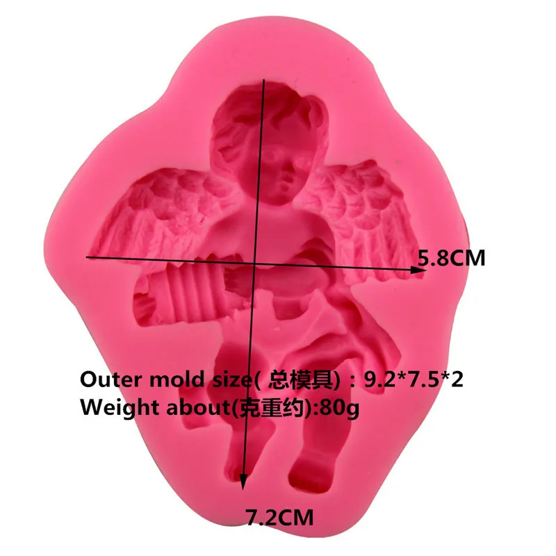 Силиконовая помадка в форме ангела 3D украшение для мальчиков играющих гармошку