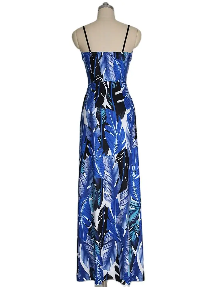 Элегантный женский пляжный комбинезон на шнуровке с открытой спиной и принтом в