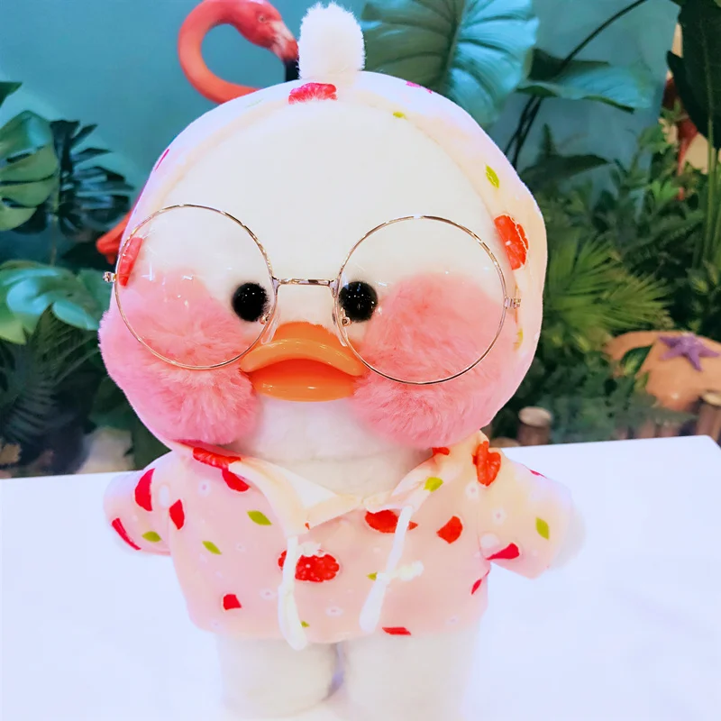 Pink Happy Monkey Новые милые плюшевые игрушки куклы Kawaii мультфильм мягкая плюшевая утка кукла подарок на день рождения игрушка для детей девочек взрослых - Цвет: Pink