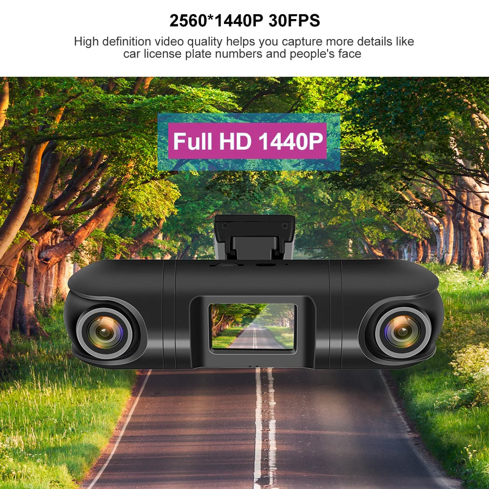 Conkim автомобильная камера двухканальная 1440P + 720P заднего вида 1 5 &quotTFT LCD 140 градусов