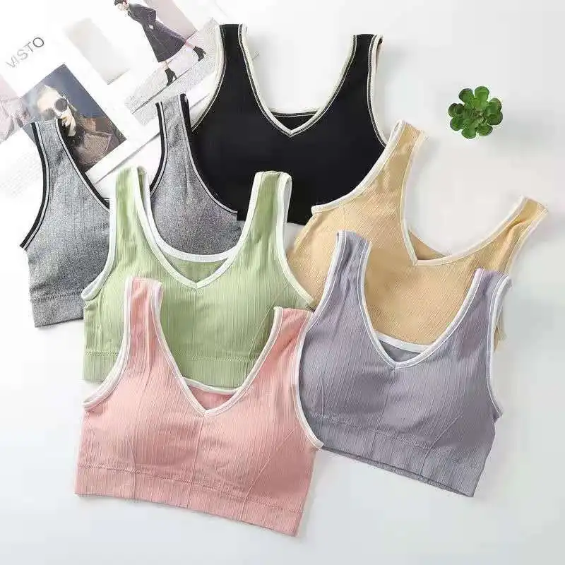 

Yoga Tops Fitness Women Girls Sport Bra Cotton Women Fashion Bra Tops Breathable Yoga Running Sport Bra Sujetador Deportivo