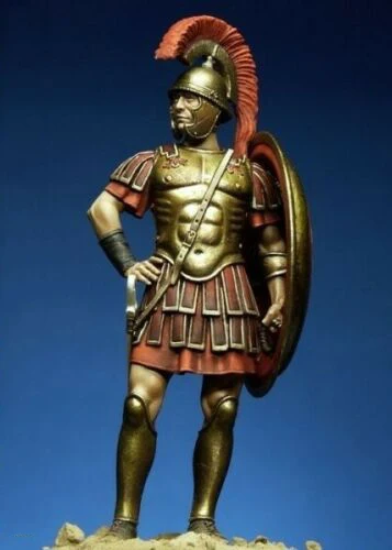 

1/24 75mm ancient man stand with shield in winter Resin figure Model kits Miniature gk Unassembly Unpainted