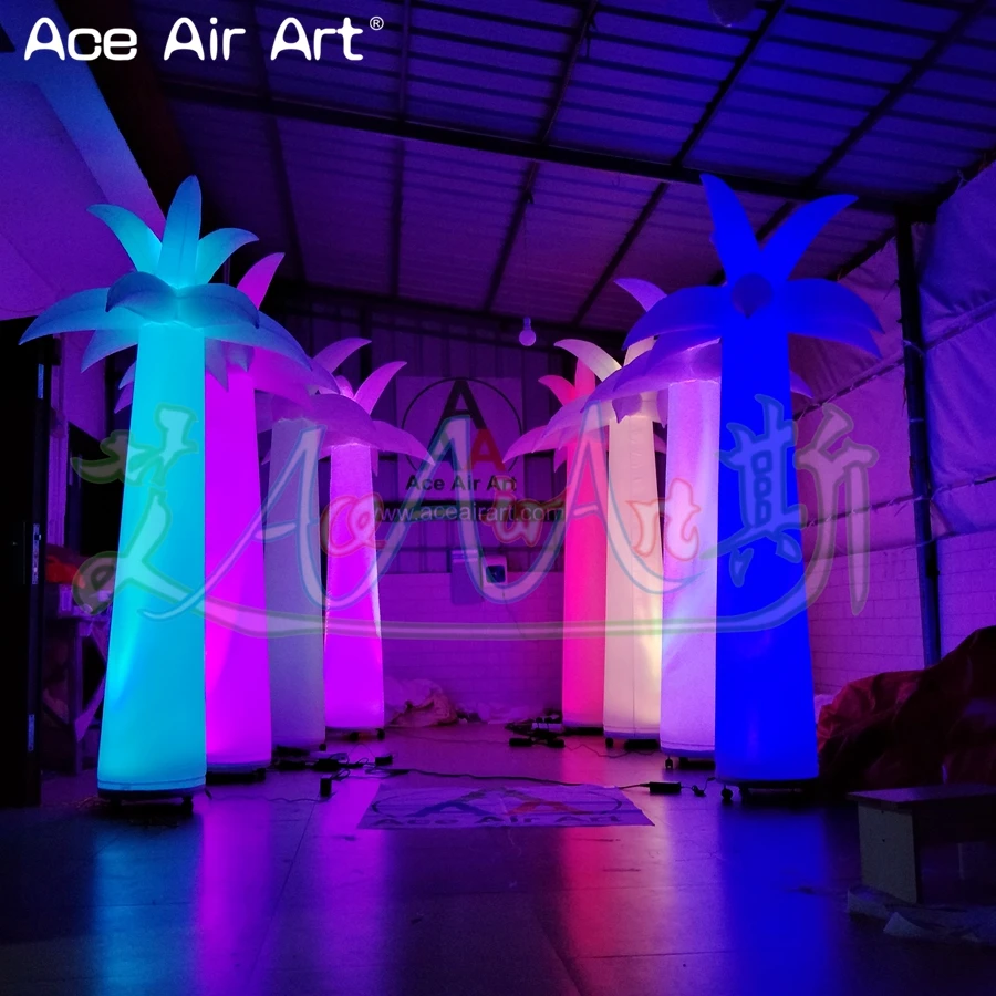 Дешевые надувные пальмы пальмовые лесные столбы для украшения двора с красочным