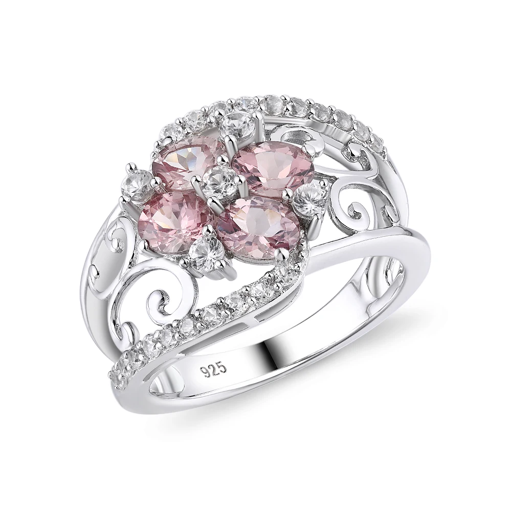 

GZ ZONGFA New Fashion Dainty Morganite Jewelry 925 Sterling Silver Anniversary Gift Sweet Custom Women Rings