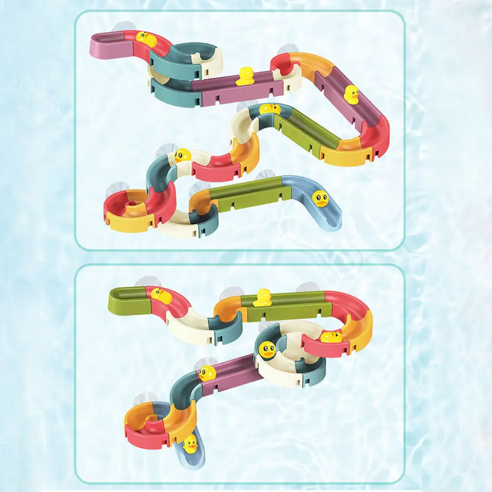 

Baby Bath Toys DIY Wall Suction Cup Marble Race Run Track Bathroom Bathtub Kids Play Water Games Bathing Toy Set For Child Gift