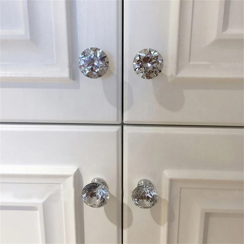 

Round Clear Crystal Drawer Knob Cabinet Cupboard Furniture Door Pull Handle
