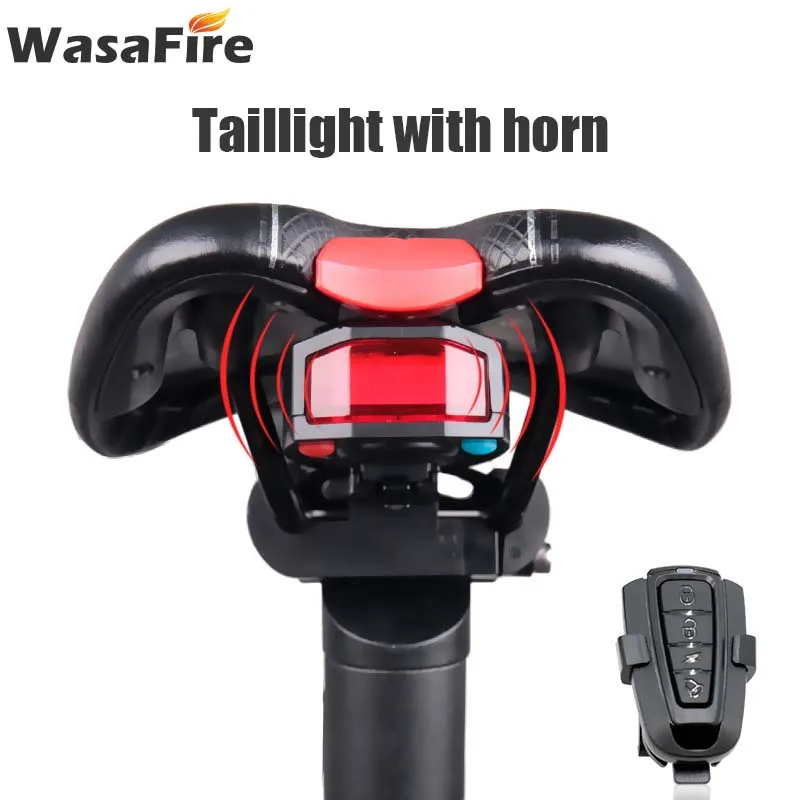 

Bicycle Rear Light + Anti-theft Alarm USB Charge Wireless Remote Control LED Tail Lamp Bike Finder Lantern Horn Siren Warning