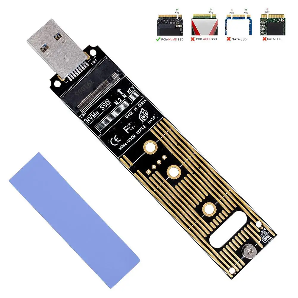 M2 SSD чехол NVME корпус M.2 на USB тип A 3 1 адаптер карта жесткий диск конвертер