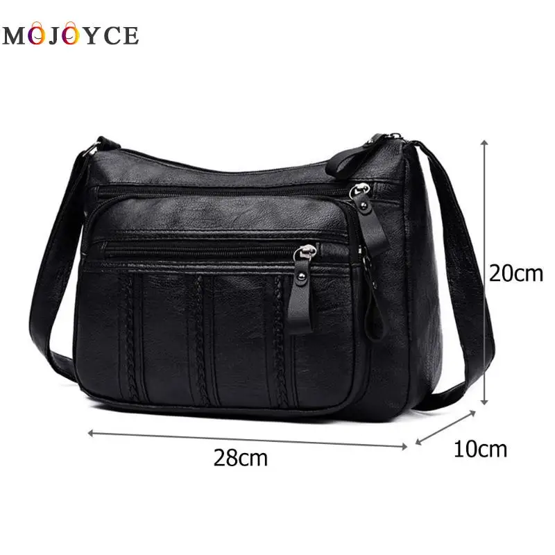 

Fashion Messenger Bag Women PU Leather Multi Pocket Zipper Shoulder Handbag Classic Crossbody Bags