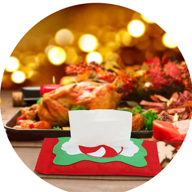 Рождественская конфетная бумага Наборы полотенец Чехлы для праздничной