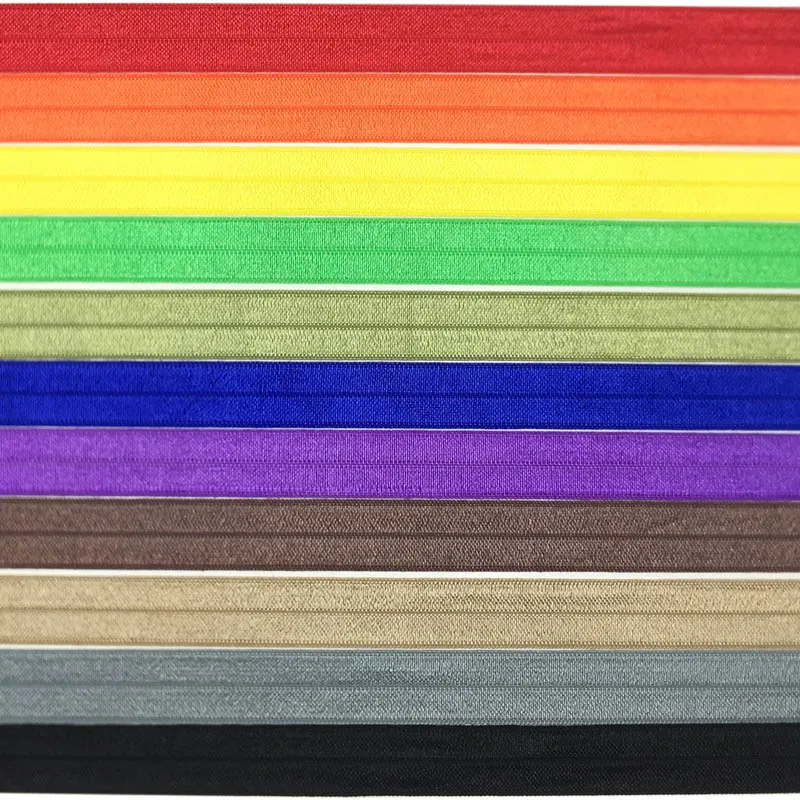 

15mm Rubber Band Solid Multicolor Fold Over Spandex Elastic Ribbon For Sewing Lace Trim Waist Band Garment Accessories Wholesale