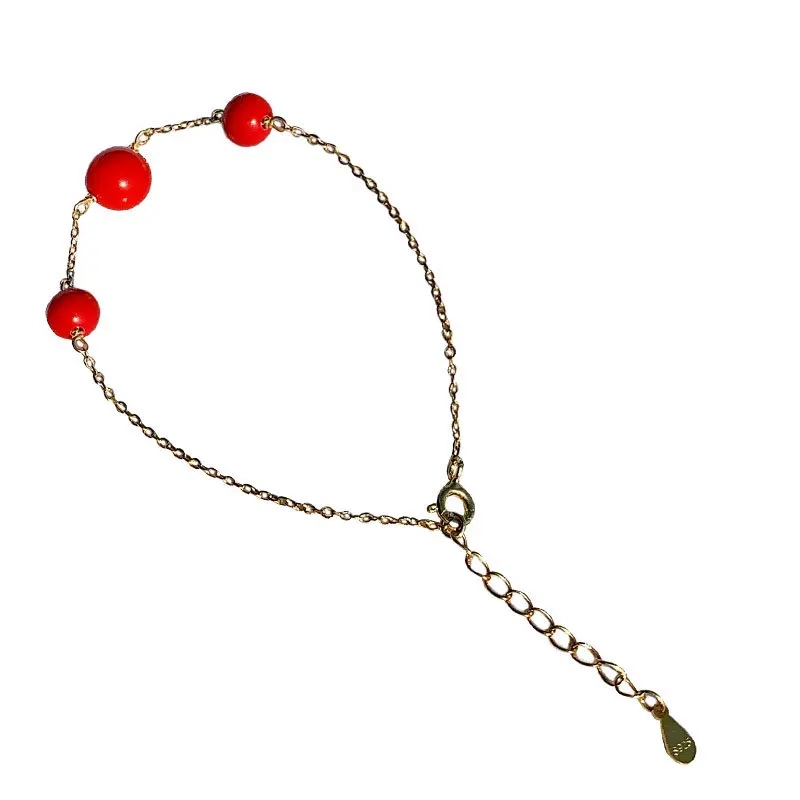 

S925 sterling silver cinnabar red bracelet exorcism lucky simple niche design student bracelet new style