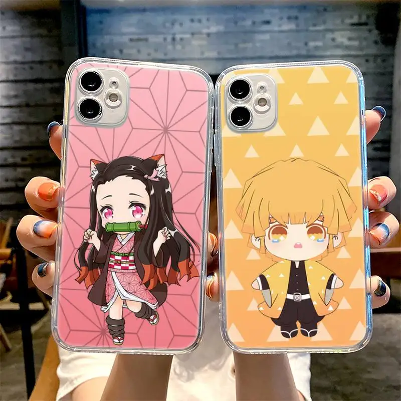 

Demon Slayer design Phone Case for iphone 11 12 13 pro mini xs max 6 6s 7 8 plus x xr transparent coque shell funda Zenitsu
