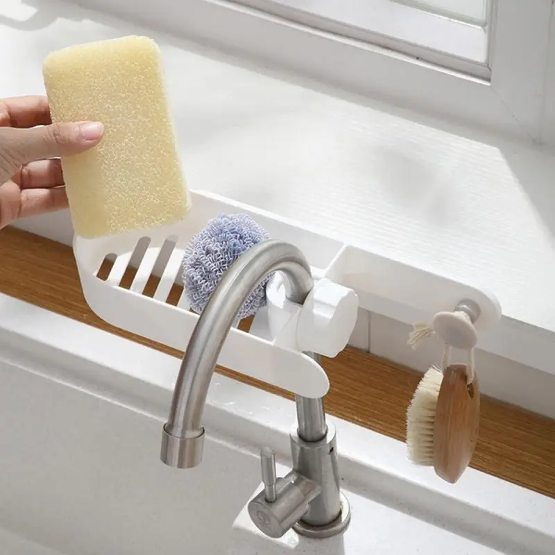 Кран стеллаж для хранения сливная Корзина держатель губок на кухню мыло мытья