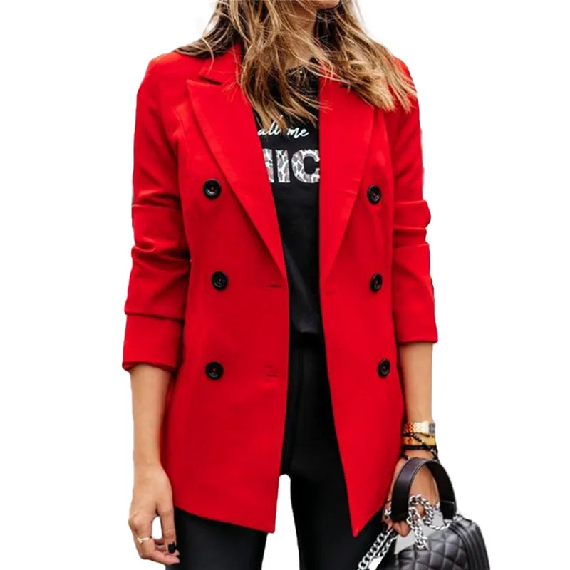 Женские Элегантные OL приталенные пальто куртки Уличная Куртка Блейзер Стиль