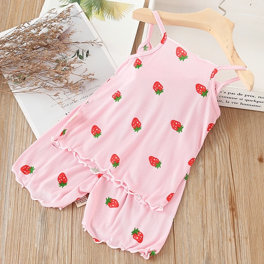 Одежда для маленьких девочек комплекты одежды сна милый жилет на бретелях без