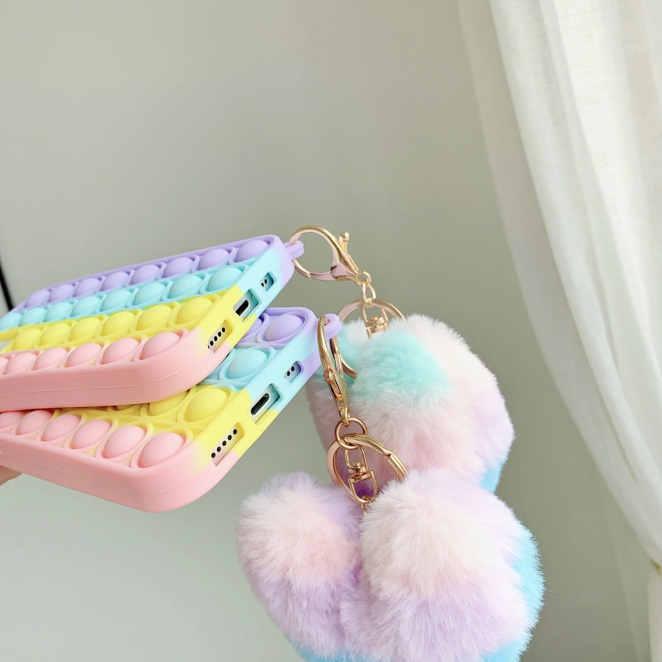 

Relieve Stress Phone For Iphone12 Pro Max 6 6s 7 8 Plus X XR XS 11 Pop Fidget Toys Push It Bubble Soft Silicone Phone Cover