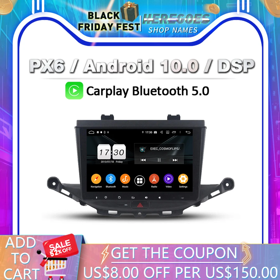 Автомобильный DVD плеер PX6 DSP Android 10 0 4 Гб + 64 ПЗУ 9 дюймов IPS GPS карта A RDS автомобильное