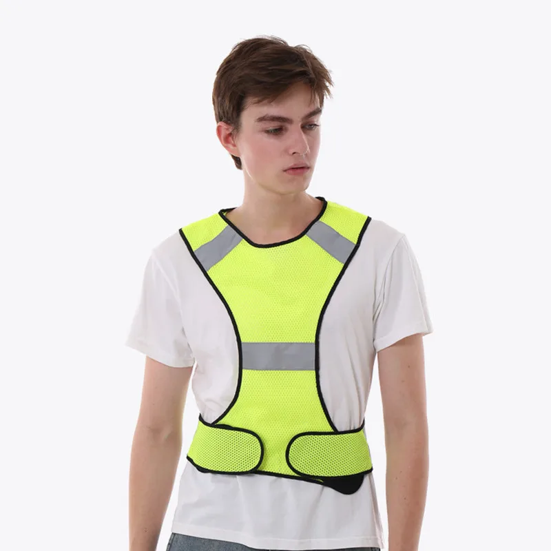 

1pc Reflective Vest Child Adult Safety Traffic Protection Material Breathable Luminous Soft Sports Green Night Reflective Vest