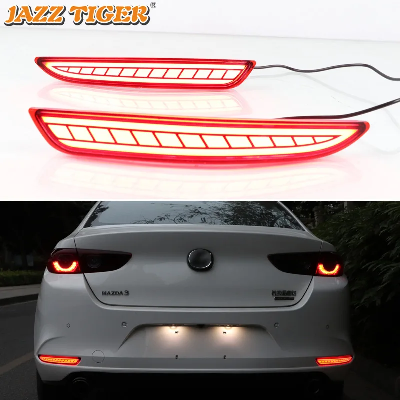 Джаз тигр 2 шт. автомобиля светодиодный задний противотуманный фонарь стоп