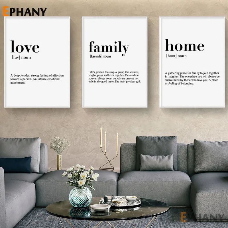Настенный плакат Love Family для дома Простой настенный рисунок Минималистичная