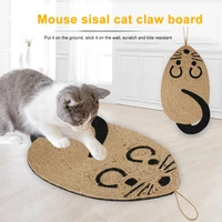 wall hanging sisal pad biting chewing furniture protection interaction toy mouse shaped cat scratching mat lounge grind claw