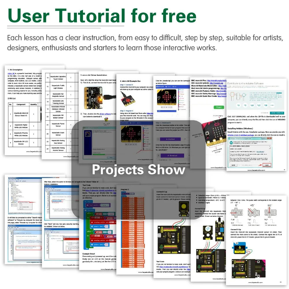Keyestudio 37 в 1 стартовый набор датчика с микро: битовая плата для BBC Micro:Bit DIY проектов