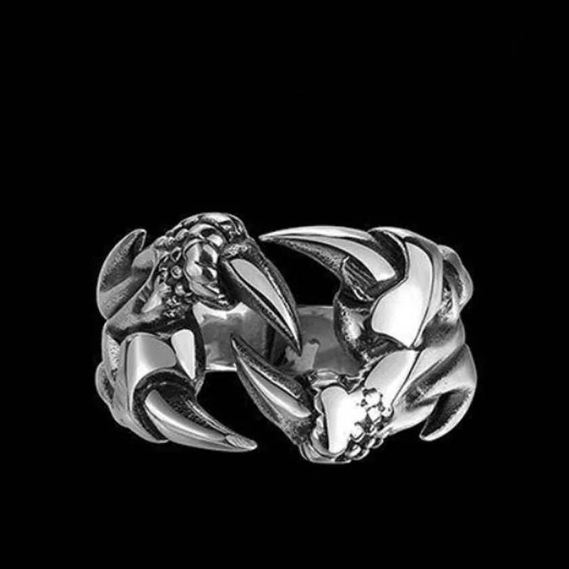 Мужские кольца в стиле ретро готический панк модные с черепом волком драконом