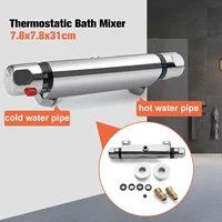 thermostatic bath mixer shower control valve bottom faucet wall mounted hot and cold brass bathroom mixer bathtub tap