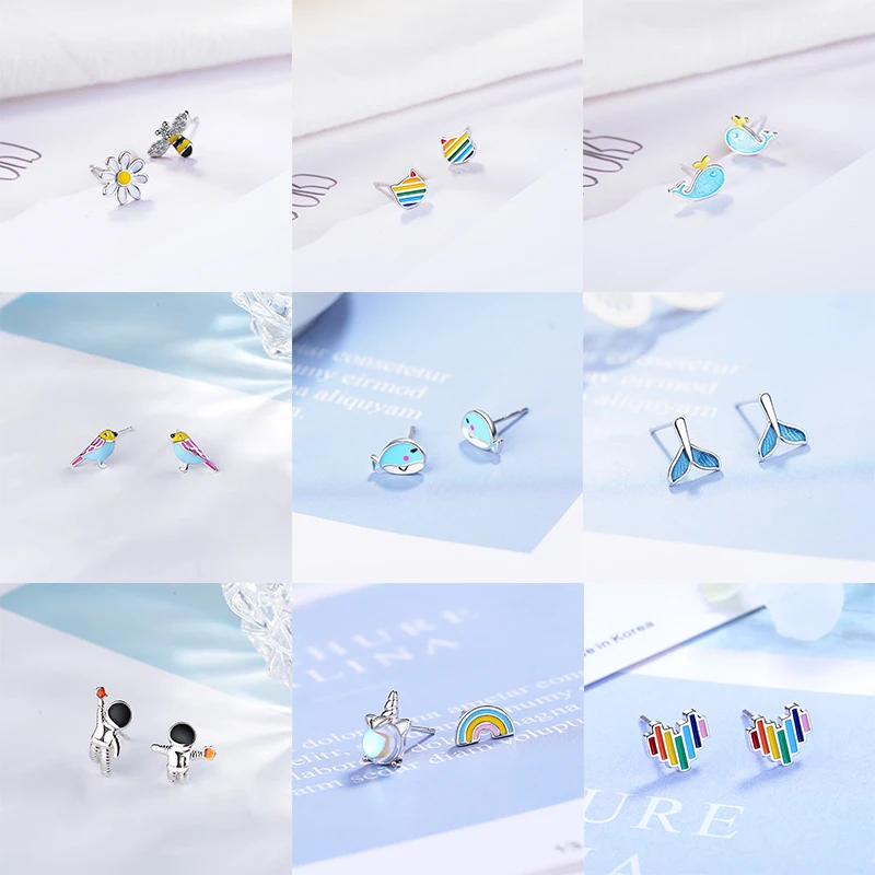 Женские серьги подвески Chereda маленькие разноцветные Серьги в романтическом