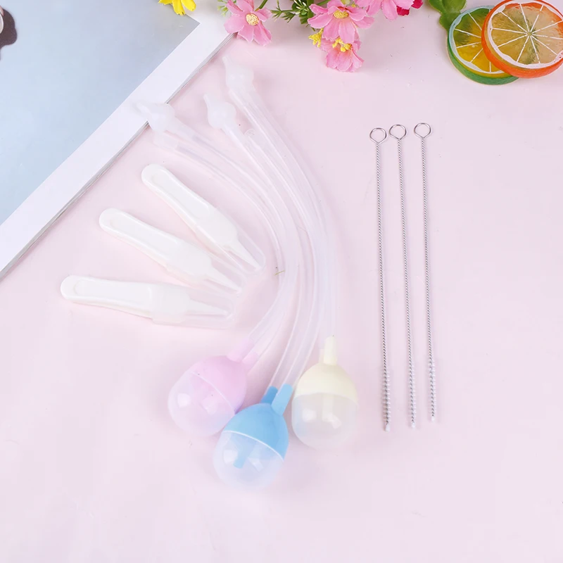 

3pcs/set Kids Vacuum Suction Nasal Aspirator Set Baby Safety Nose Cleaner Infants Flu Protections Accessories Baby Care