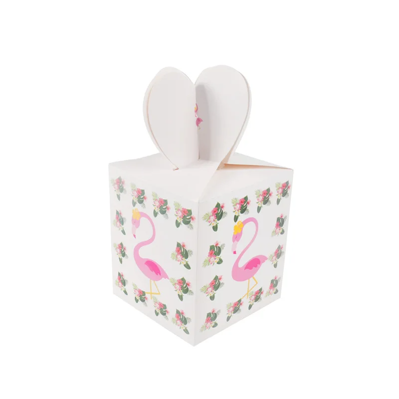 Candy Box-6Pcs Набор для вечеринки в честь Дня Рождения, для девочек, с рисунком фламинго, свадебные украшения, одноразовые столовые приборы, вечерние тарелки, бумажные соломинки, для детского душа - Цвет: Candy Box-6Pcs