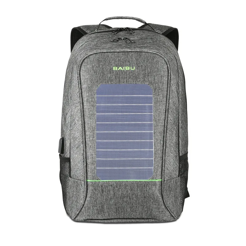 

Solar Rechargeable Backpack Laptop Computer Bag Leisure Travel Student Bag Waterproof Solar Backpack USB Charging