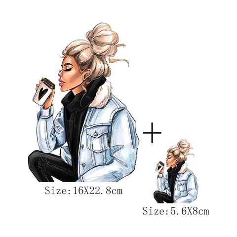 Крутая девушка патч Термотрансферная виниловая Термотрансферная наклейка для футболки зимнее пальто Дамская самодельная аппликация для одежды