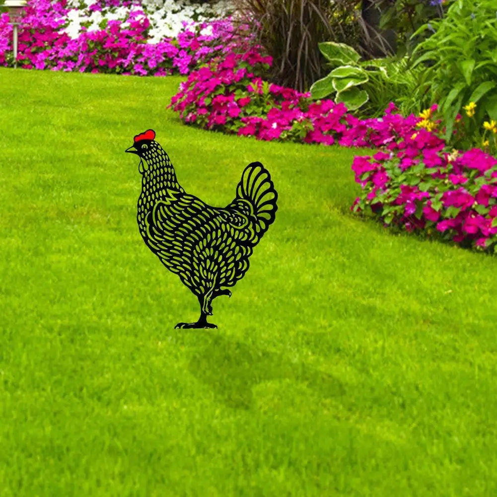 

Chicken Art Decoration Hollow Garden Animal Decoration Garden Lawn Hen Statues Yard Decor Garden Backyard Decorations Metal