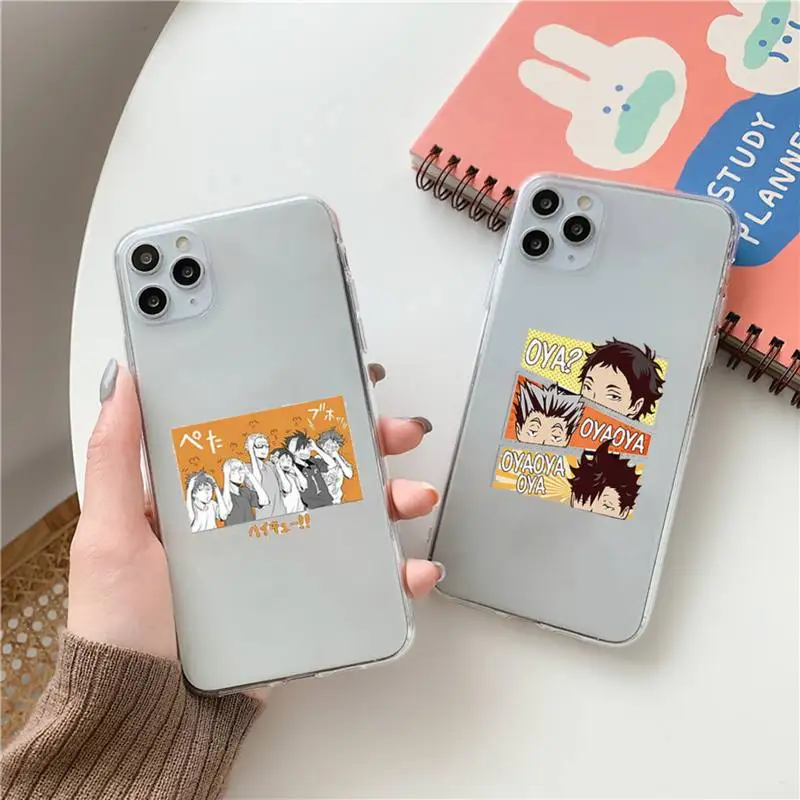 

Cute Japan Anime Oya Haikyuu Phone Case Clear Transparent for iPhone 11 12 13 mini pro XS MAX 8 7 6 6S Plus X 5S SE XR 2020