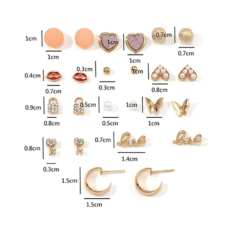 ZHINI новый искусственный жемчуг сердце серьги со шпилькой для женщин 13 шт./компл.