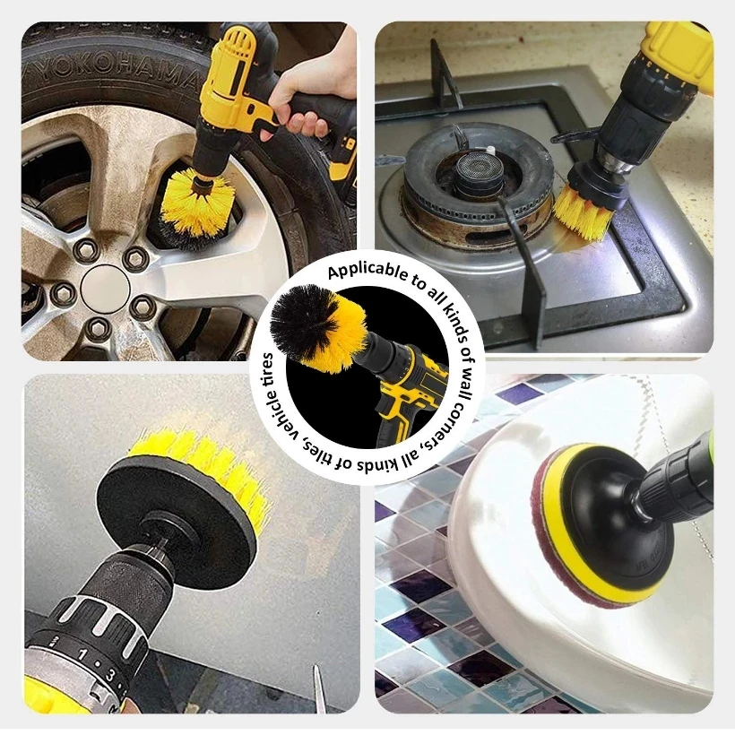 

Electric Drill Brush Cover Scrubber Cleaning Kit Shower, Tile And Grout Universal Installation Bathroom Surface Bathtub