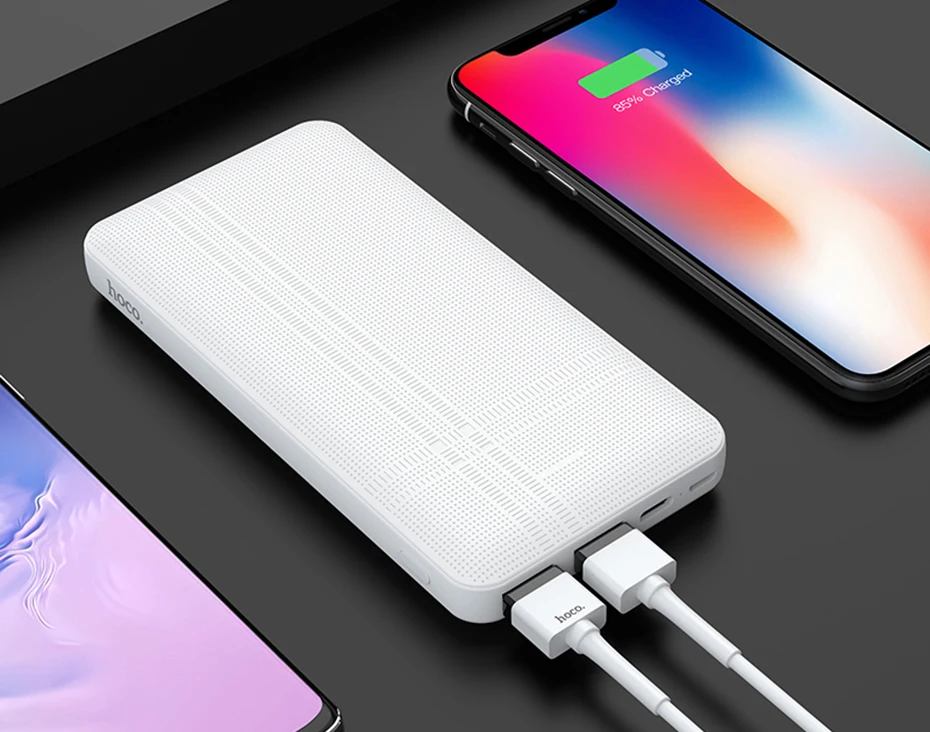 HOCO 10000mAh Dual USB power Bank внешние аккумуляторы портативное зарядное устройство для телефона с светодиодный подсветкой для iPhone X XS samsung xiaomi