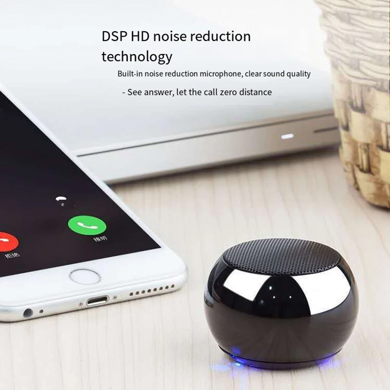 

MINI 3W Speaker Bluetooth Compatibility 5.0 TWS HIFI Stereo Metal Subwoofer Outdoor Portable With Mic Call Handsfree Loudspeaker