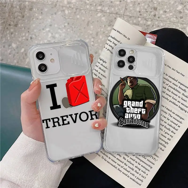 

Grand Theft Auto sticker Phone Case transparent For iPhone 7 8 11 12 X XS XR MINI Pro Max Plus Slide Camera Lens Protect