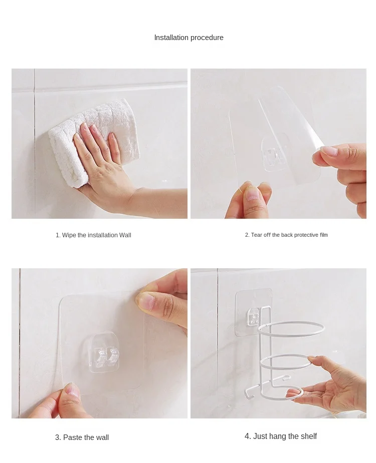 

zq Punch-Free Hair Dryer Rack Container Household Bathroom Hanging Hair Dryer Rack