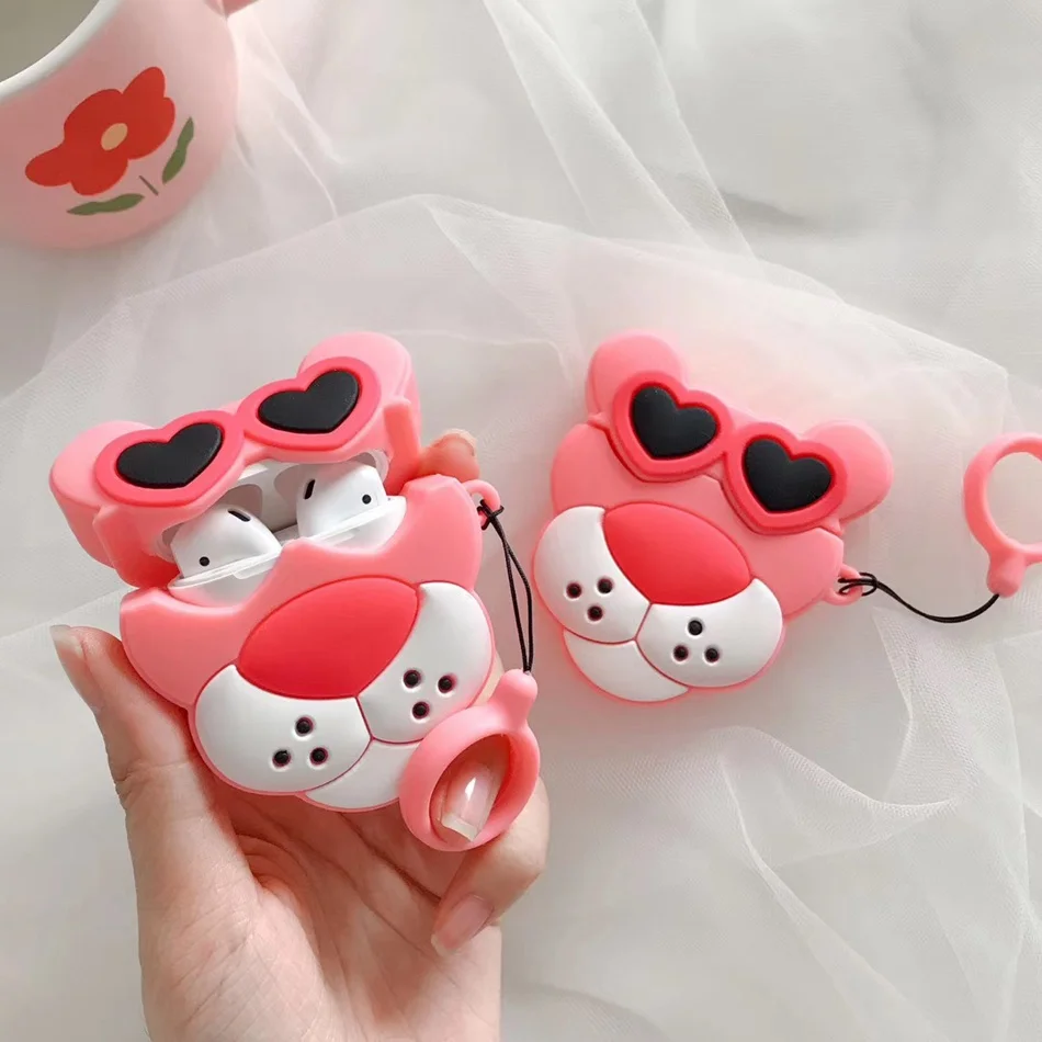 Чехол для наушников Apple Airpods 2 3D силиконовый чехол Air Pods 1 мультяшный милый кольцо