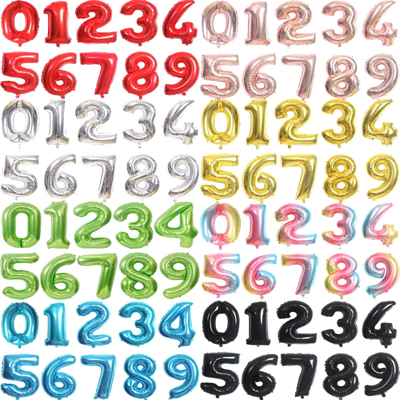 32/40 дюймов с принтом цифры воздушные шары в виде Большой розы цвет золотистый
