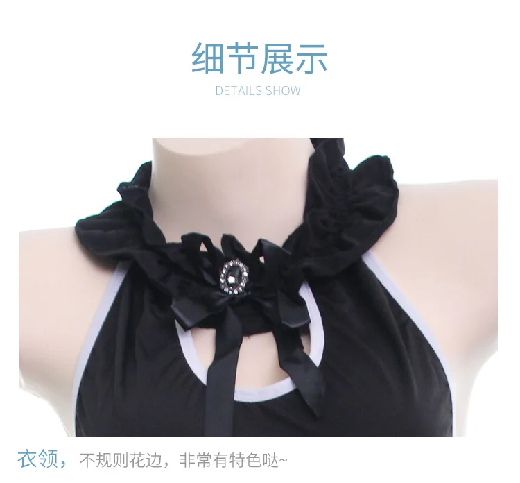 Сексуальное японское милое платье лолиты с кружевным бантом, ночное белье с открытой спиной, платье горничной, готические женские пижамы на шнуровке, ночная юбка, нижнее белье